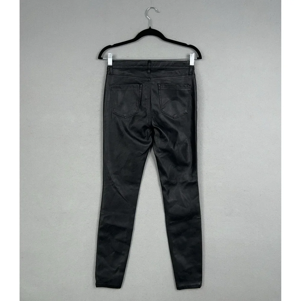BLANKNYC Pants Womens 27 Black Faux Leather Coated Skinny Jeans Goth Edgy Rock
